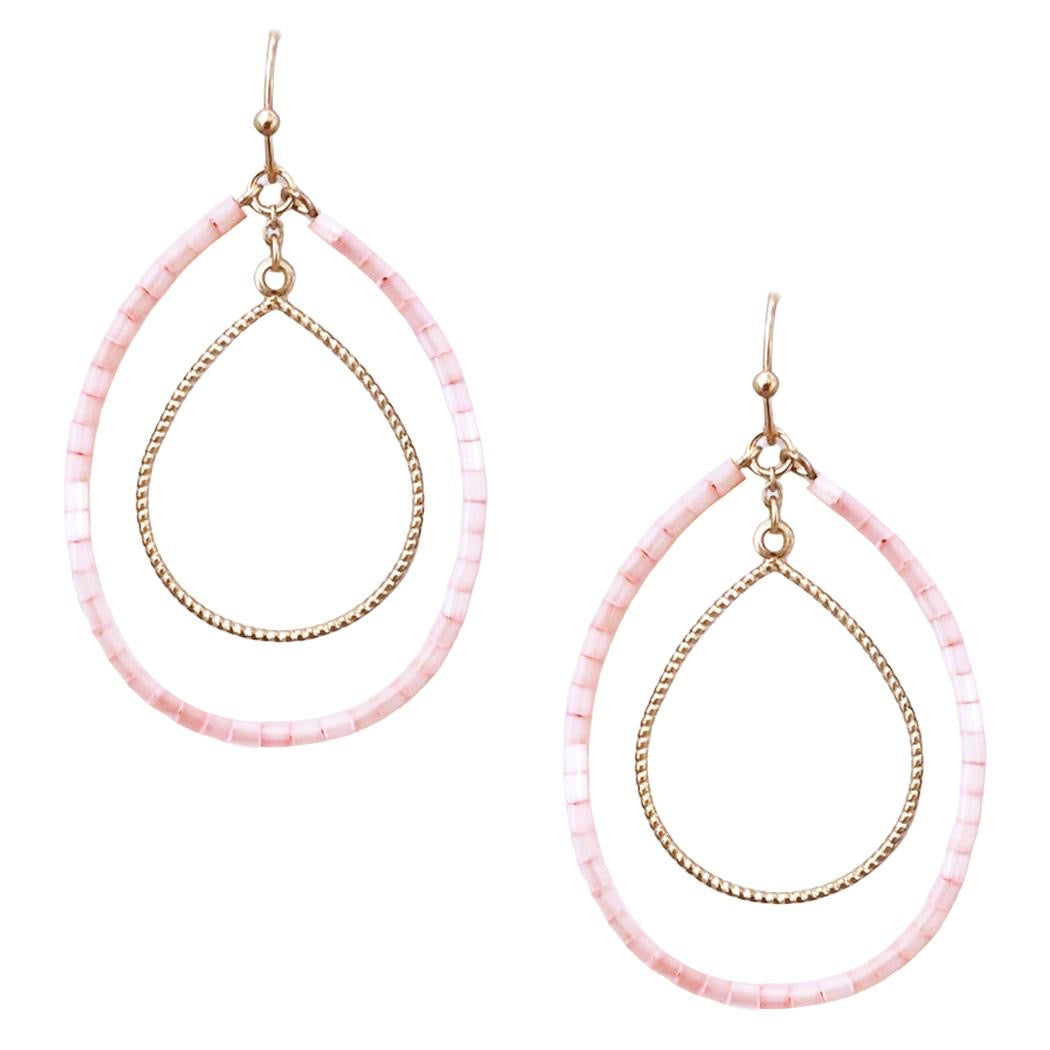 Pink Beaded Earrings